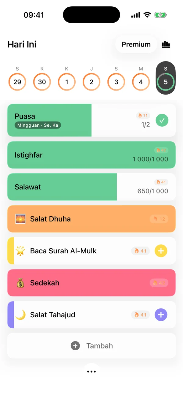 Seluruh ibadah harianmu di satu layar